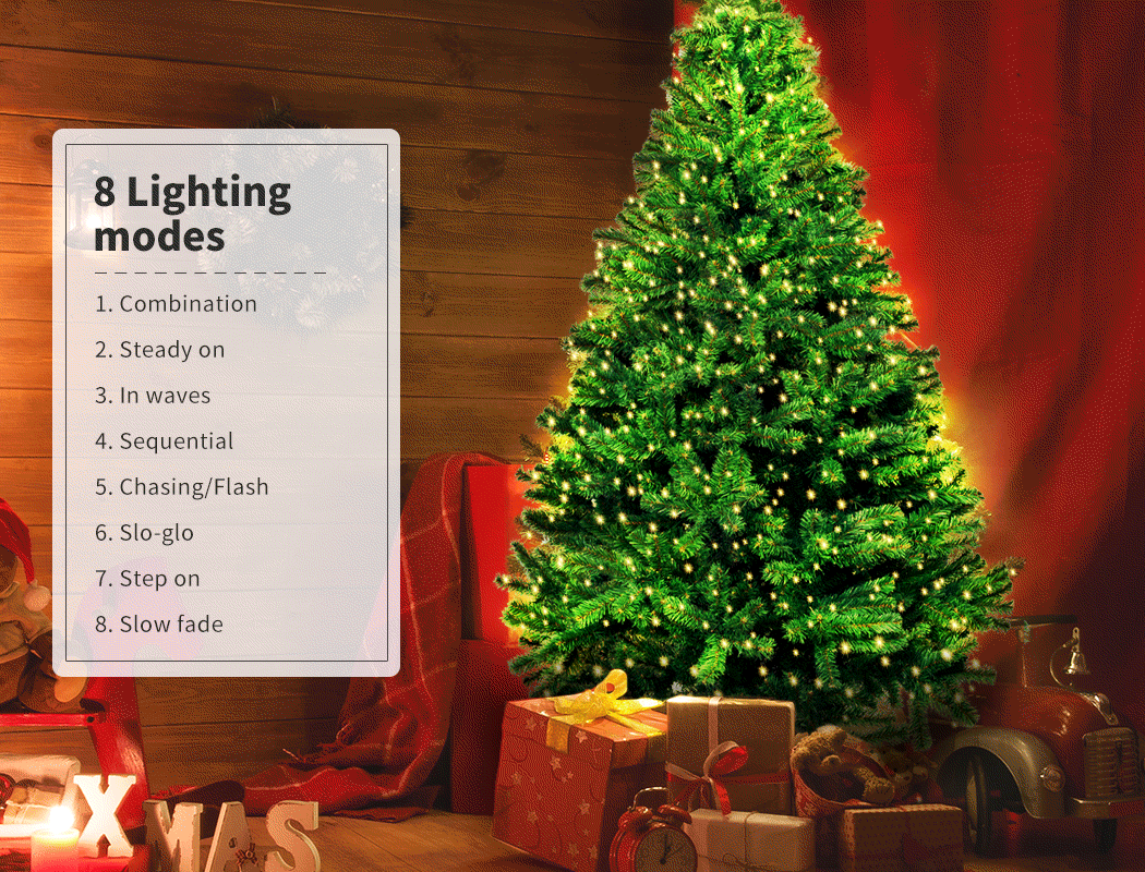 Santaco Christmas Tree Xmas Decorations Led Lights 1.5/1.8/2.1/2.4M